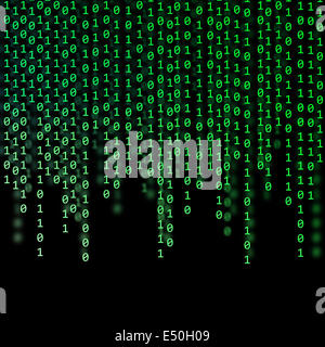 Abstract Green Binary Code Stock Photo