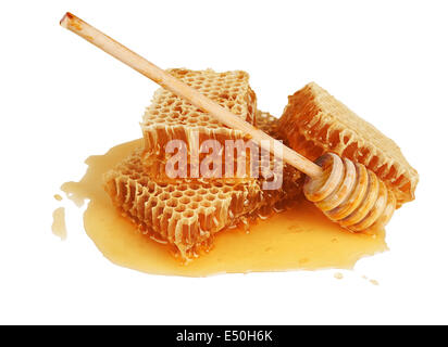 fresh honey in comb Stock Photo