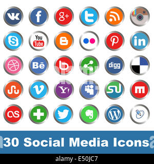 Social media icons Stock Photo