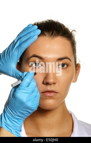 Survey before plastic surgery. Stock Photo