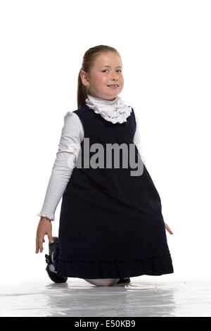 School girl on white background Stock Photo