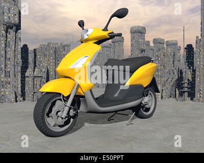 Urban scooter - 3D render Stock Photo