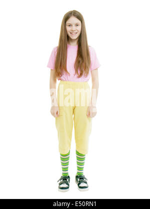 Teen girl on the isolated white background Stock Photo
