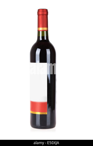 wine bottle with blank label Stock Photo