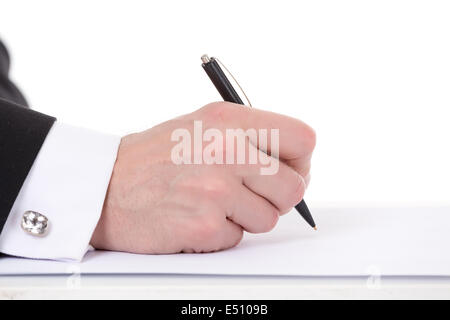 Businessman taking notes Stock Photo