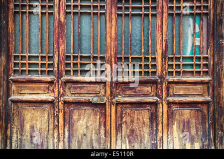 chinese traditional wooden door Stock Photo