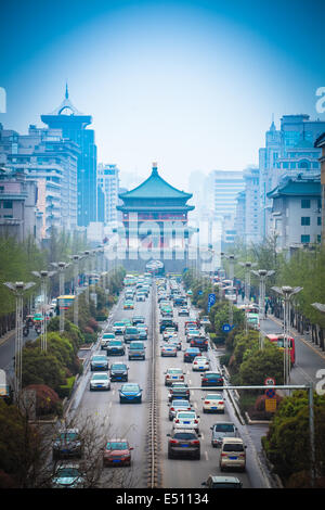 the street scene of ancient city in xian Stock Photo