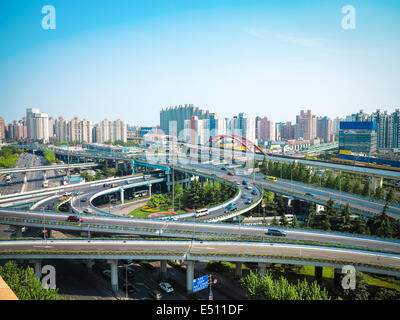 modern overpass in shanghai Stock Photo