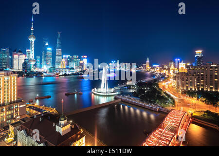 beautiful night scene in shanghai Stock Photo