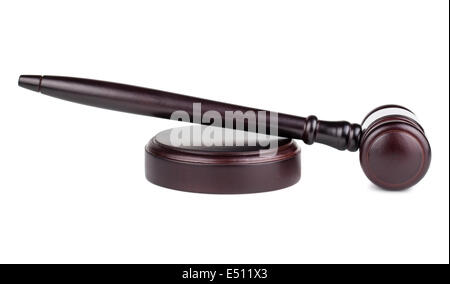 Judges brown wooden gavel Stock Photo