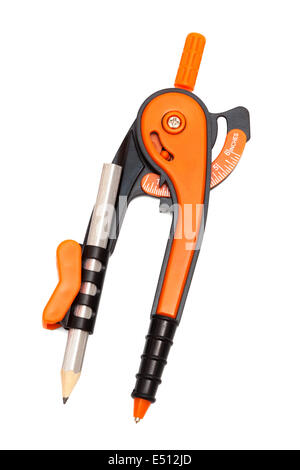 Modern orange compasses Stock Photo