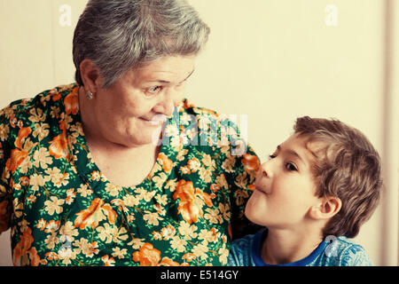 Grandma and Grandson Stock Photo - Alamy