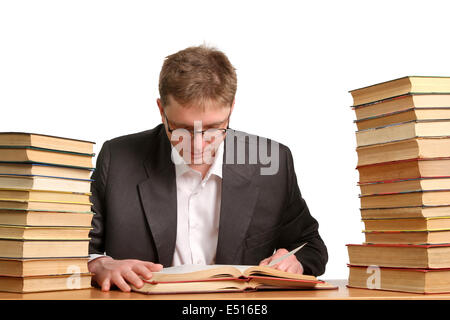 Bored and Tired Student after hard work Stock Photo