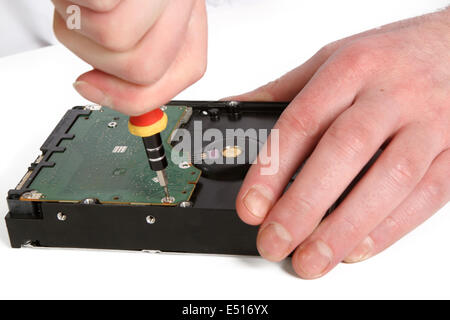 computer hard drive repair Stock Photo