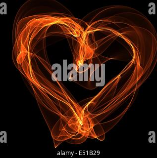 fire heart illustration Stock Photo