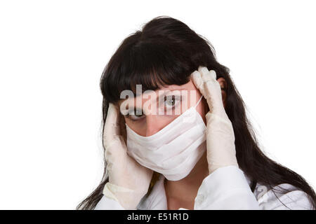 young female doctor on a white background Stock Photo