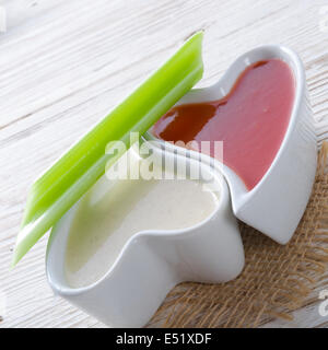 celery dippen Stock Photo