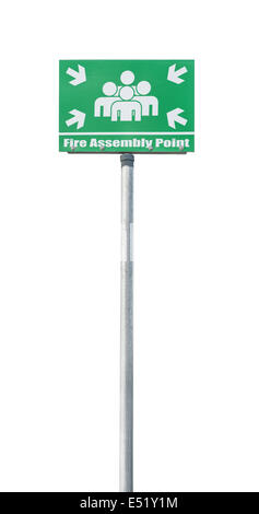 Fire assembly point sign Stock Photo