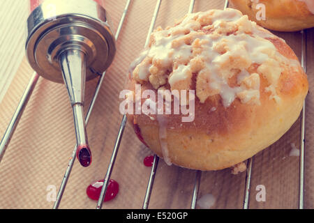 Rolls with jam - vintage style Stock Photo