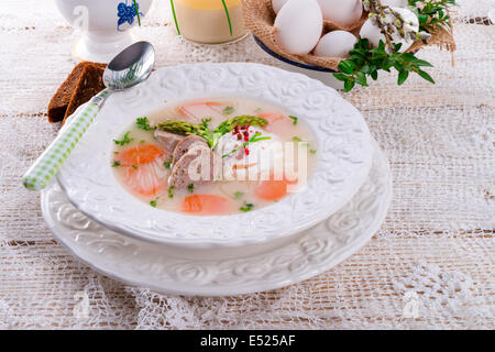 polish white borscht Stock Photo