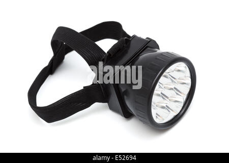 flashlight on his head Stock Photo