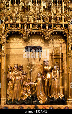 Altar of saints and martyrs 1390 Dijon Museum of Fine Art Burgundy sculptors Jacques de Baerze and Melchior Broederlam Flemish Stock Photo