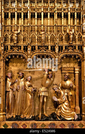 Altar of saints and martyrs 1390 Dijon Museum of Fine Art Burgundy sculptors Jacques de Baerze and Melchior Broederlam Flemish Stock Photo
