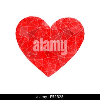 Red heart abstract isolated on a white backgrounds Stock Photo