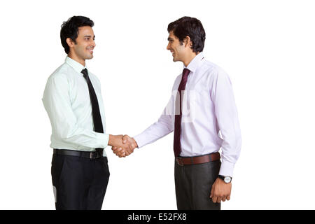 Business executives shaking hands Stock Photo