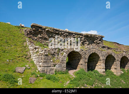 Disused iron ore kilns at Bank Top in summer Rosedale North Yorkshire England UK United Kingdom GB Great Britain Stock Photo