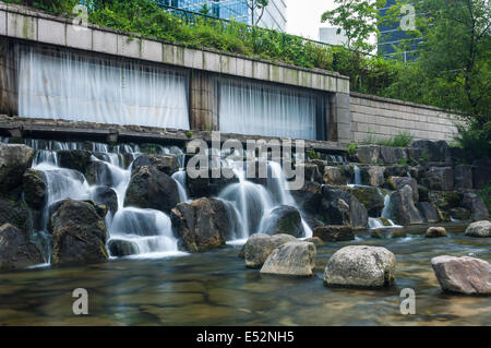 Cheonggyecheon Stream runs through the center of Seoul, South Korea. Stock Photo