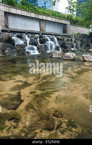 Cheonggyecheon Stream runs through the center of Seoul, South Korea. Stock Photo