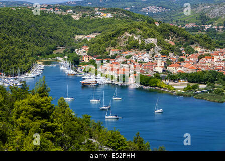 Skradin - small city on Adriatic coast in Croatia, at the entrance in Krka national park Stock Photo