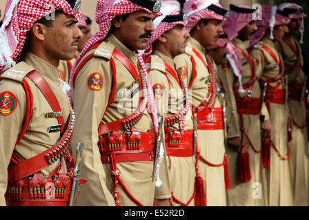 Bedouin Desert Guard Police at Petra, Jordan Stock Photo