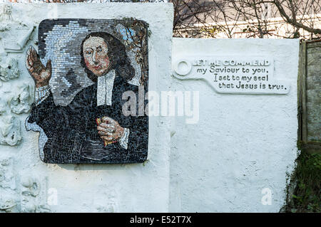 a mosaic of the methodist preacher John Wesley at gwennap pit near redruth in cornwall, uk Stock Photo