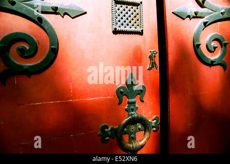 MONT ST.MICHEL,FRANCE-BENEDICTINE ABBEY BUILT ON A ROCK ISLET;DETAIL OF OLD DOOR.PHOTO:JONATHAN EASTLAND/AJAX Stock Photo