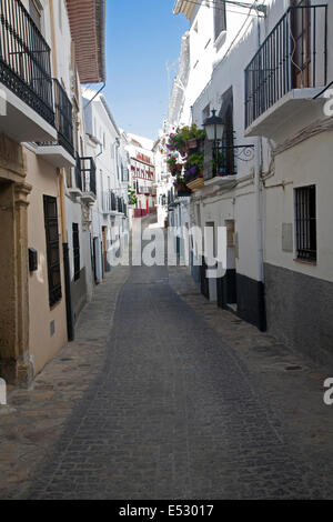 Narrow alleyways in old Moorish streets of Alhama de Granada, Spain Stock Photo