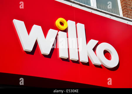 Wilko homewares store sign, High Street, Maidenhead, Royal Borough of Windsor and Maidenhead, Berkshire, England, United Kingdom Stock Photo