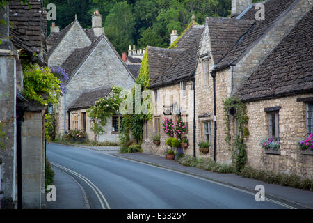 Early Morning in Castle Combe, the Cotswolds, Wiltshire, England Stock Photo