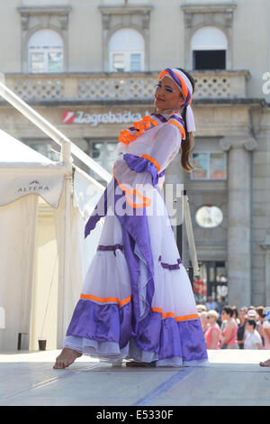 Folk groups Colombia Folklore Foundation from Santiago de Cali, during the 48th International Folklore Festival in Zagreb Stock Photo