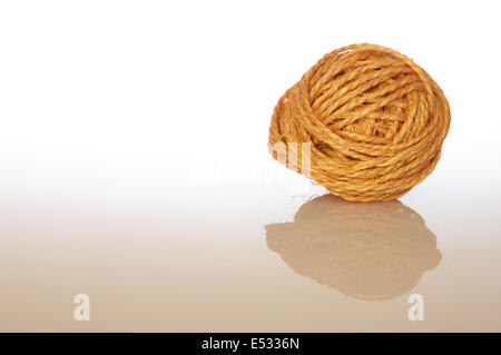 Ball of sisal cord with reflection Stock Photo