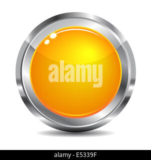 Blank Orange Yellow Web Site and App Navigation Button Stock Photo