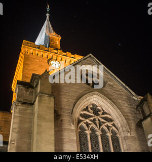 Night view of Perth St John's Kirk Stock Photo