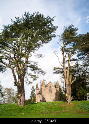 Moot Hill chapel in Scone Palace grounds Stock Photo