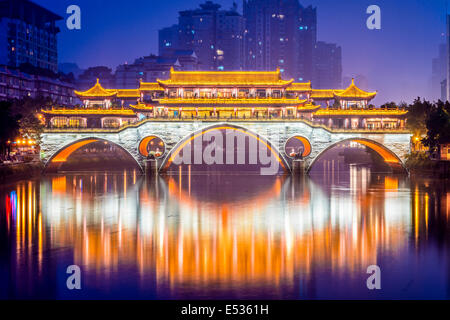 Chengdu, Sichuan, China at Anshun Bridge. Stock Photo