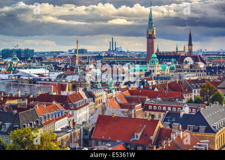 Copenhagen, Denmark old city skyline. Stock Photo