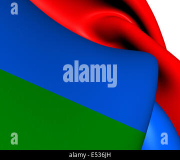 Flag of Karelia, Russia. Close Up. Stock Photo