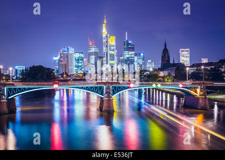 Frankfurt am Main, Germany Financial District skyline. Stock Photo