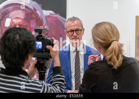 Sydney, Australia. 18th July, 2014. AUSTRALIA, Sydney. 18th July, 2014: Art Gallery of NSW Director talks to the media after announcements. The Archibald, Wynne and Sulman prize are major art prizes run by the Art Gallery of New South Wales with prizes of $75,000, $35,000 and $30,000 respectively. Credit:  MediaServicesAP/Alamy Live News Stock Photo