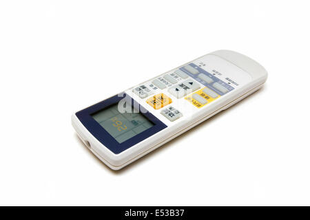 Air conditioning remote control isolated on white background Stock Photo